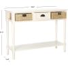 SAFAVIEH American Homes Collection Winifred Grey Wicker Console Table with Storage(White)