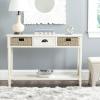 SAFAVIEH American Homes Collection Winifred Grey Wicker Console Table with Storage(White)