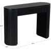 SAFAVIEH Couture Collection Rikki Walnut Brown Fluted Oval Top 1-Drawer Console Table(Black)