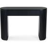 SAFAVIEH Couture Collection Rikki Walnut Brown Fluted Oval Top 1-Drawer Console Table(Black)