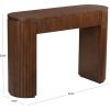 SAFAVIEH Couture Collection Rikki Walnut Brown Fluted Oval Top 1-Drawer Console Table(Walnut)