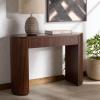 SAFAVIEH Couture Collection Rikki Walnut Brown Fluted Oval Top 1-Drawer Console Table(Walnut)