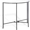 SAFAVIEH Couture Collection Tauri Brass & White Marble Half Moon Console Table (Fully Assembled)(Black/Clear)