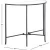 SAFAVIEH Couture Collection Tauri Brass & White Marble Half Moon Console Table (Fully Assembled)(Black/Clear)