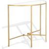 SAFAVIEH Couture Collection Tauri Brass & White Marble Half Moon Console Table (Fully Assembled)(Brass/Clear)