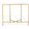 SAFAVIEH Couture Collection Tauri Brass & White Marble Half Moon Console Table (Fully Assembled)(Brass/Clear)