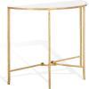 SAFAVIEH Couture Collection Tauri Brass & White Marble Half Moon Console Table (Fully Assembled)(Brass/White)