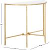 SAFAVIEH Couture Collection Tauri Brass & White Marble Half Moon Console Table (Fully Assembled)(Brass/White)