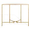 SAFAVIEH Couture Collection Tauri Brass & White Marble Half Moon Console Table (Fully Assembled)(Brass/White)