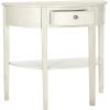 SAFAVIEH Home Collection – Abram Teal Semicircle Console Table with Drawer & Shelf, Transitional Country Console, Demilune Design (AMH6636B)(White Birch)