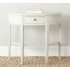 SAFAVIEH Home Collection – Abram Teal Semicircle Console Table with Drawer & Shelf, Transitional Country Console, Demilune Design (AMH6636B)(White Birch)
