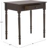 SAFAVIEH Home Collection – Arina Dark Chocolate Writing Desk, 1-Drawer Traditional Desk, Classic Home Office Design (DSK5710D)