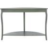 SAFAVIEH Home Collection – Christina Firewood Semicircle Console Table with Shelf, French Elegance Half Moon Design, Cabriole Leg Accent (AMH6610E)(Ash Grey)
