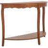 SAFAVIEH Home Collection – Christina Firewood Semicircle Console Table with Shelf, French Elegance Half Moon Design, Cabriole Leg Accent (AMH6610E)(Firewood)