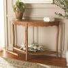 SAFAVIEH Home Collection – Christina Firewood Semicircle Console Table with Shelf, French Elegance Half Moon Design, Cabriole Leg Accent (AMH6610E)(Firewood)