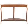 SAFAVIEH Home Collection – Christina Firewood Semicircle Console Table with Shelf, French Elegance Half Moon Design, Cabriole Leg Accent (AMH6610E)(Firewood)