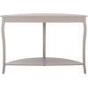 SAFAVIEH Home Collection – Christina Firewood Semicircle Console Table with Shelf, French Elegance Half Moon Design, Cabriole Leg Accent (AMH6610E)(Grey)