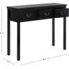 SAFAVIEH Home Collection – Cindy White Console Table with Three Drawers, French Farmhouse Storage Console, Tapered Leg Design (AMH6568C)(Black)