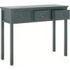 SAFAVIEH Home Collection – Cindy White Console Table with Three Drawers, French Farmhouse Storage Console, Tapered Leg Design (AMH6568C)(Dark Teal)