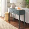 SAFAVIEH Home Collection – Cindy White Console Table with Three Drawers, French Farmhouse Storage Console, Tapered Leg Design (AMH6568C)(Dark Teal)