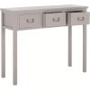 SAFAVIEH Home Collection – Cindy White Console Table with Three Drawers, French Farmhouse Storage Console, Tapered Leg Design (AMH6568C)(Grey)