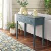 SAFAVIEH Home Collection – Cindy White Console Table with Three Drawers, French Farmhouse Storage Console, Tapered Leg Design (AMH6568C)(Teal)