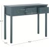 SAFAVIEH Home Collection – Cindy White Console Table with Three Drawers, French Farmhouse Storage Console, Tapered Leg Design (AMH6568C)(Teal)