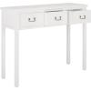 SAFAVIEH Home Collection – Cindy White Console Table with Three Drawers, French Farmhouse Storage Console, Tapered Leg Design (AMH6568C)(White)