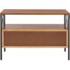 SAFAVIEH Home Collection – Joshua Ash Grey 3-Drawer Console Table with Shelf, Wicker Front Storage Drawers, Farmhouse-Inspired Accent Console for Entryway or Living Room (AMH6532B)(Pewter / Walnut)