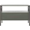 SAFAVIEH Home Collection – Joshua Ash Grey 3-Drawer Console Table with Shelf, Wicker Front Storage Drawers, Farmhouse-Inspired Accent Console for Entryway or Living Room (AMH6532B)(Ash Grey)