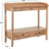 SAFAVIEH Home Collection – Peter Weathered Oak Console Table with Drawers & Shelf, Secretary-Style Storage Console, Country Cottage Design (AMH6571A)(Oak)