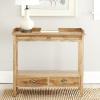 SAFAVIEH Home Collection – Peter Weathered Oak Console Table with Drawers & Shelf, Secretary-Style Storage Console, Country Cottage Design (AMH6571A)(Oak)