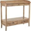 SAFAVIEH Home Collection – Peter Weathered Oak Console Table with Drawers & Shelf, Secretary-Style Storage Console, Country Cottage Design (AMH6571A)(Oak)