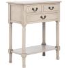 SAFAVIEH Home Collection – Primrose Greige Console Table with Three Drawers & Shelf, Classic Contemporary Storage Console, Compact Entryway Design (CNS5707D)(Greige)