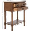 SAFAVIEH Home Collection – Primrose Greige Console Table with Three Drawers & Shelf, Classic Contemporary Storage Console, Compact Entryway Design (CNS5707D)(Brown)