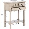 SAFAVIEH Home Collection – Primrose Greige Console Table with Three Drawers & Shelf, Classic Contemporary Storage Console, Compact Entryway Design (CNS5707D)(Greige)