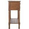 SAFAVIEH Home Collection – Primrose Greige Console Table with Three Drawers & Shelf, Classic Contemporary Storage Console, Compact Entryway Design (CNS5707D)(Brown)