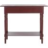 SAFAVIEH Home Collection – Rosemary Vintage Grey Console Table with Drawers & Shelf, Classic Contemporary Storage Console, Turned Leg Design (AMH5705A)(Dark Cherry)