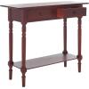 SAFAVIEH Home Collection – Rosemary Vintage Grey Console Table with Drawers & Shelf, Classic Contemporary Storage Console, Turned Leg Design (AMH5705A)(Dark Cherry)