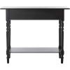 SAFAVIEH Home Collection – Rosemary Vintage Grey Console Table with Drawers & Shelf, Classic Contemporary Storage Console, Turned Leg Design (AMH5705A)(Distressed Black)