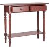 SAFAVIEH Home Collection – Rosemary Vintage Grey Console Table with Drawers & Shelf, Classic Contemporary Storage Console, Turned Leg Design (AMH5705A)(Red)