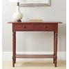 SAFAVIEH Home Collection – Rosemary Vintage Grey Console Table with Drawers & Shelf, Classic Contemporary Storage Console, Turned Leg Design (AMH5705A)(Red)
