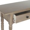 SAFAVIEH Home Collection – Rosemary Vintage Grey Console Table with Drawers & Shelf, Classic Contemporary Storage Console, Turned Leg Design (AMH5705A)(Vintage Grey)