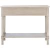 SAFAVIEH Home Collection – Tate Distressed White 2-Drawer Console Table with Shelf, Turned Leg Farmhouse Accent Console for Entryway or Living Room (CNS5720A)(Greige)