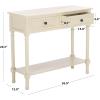 SAFAVIEH Home Collection – Tate Distressed White 2-Drawer Console Table with Shelf, Turned Leg Farmhouse Accent Console for Entryway or Living Room (CNS5720A)(Distressed / White)