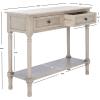 SAFAVIEH Home Collection – Tate Distressed White 2-Drawer Console Table with Shelf, Turned Leg Farmhouse Accent Console for Entryway or Living Room (CNS5720A)(Greige)