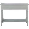 SAFAVIEH Home Collection – Tate Distressed White 2-Drawer Console Table with Shelf, Turned Leg Farmhouse Accent Console for Entryway or Living Room (CNS5720A)(Distressed / Grey)
