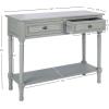 SAFAVIEH Home Collection – Tate Distressed White 2-Drawer Console Table with Shelf, Turned Leg Farmhouse Accent Console for Entryway or Living Room (CNS5720A)(Distressed / Grey)