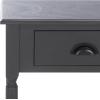 SAFAVIEH Home Collection – Vintage White Console Table with Drawers & Shelves, Coastal Cottage Storage Console, Spindle Leg Design (AMH5732B)(Grey)