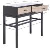SAFAVIEH Home Collection Ajana Distressed White 2-Drawer Console Table(Black / Greige)